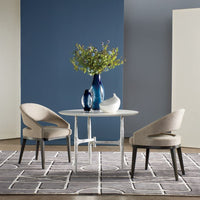 Alternate view of Radius Round Table, featuring polished stone finish, marble, metal, and round tabletop.