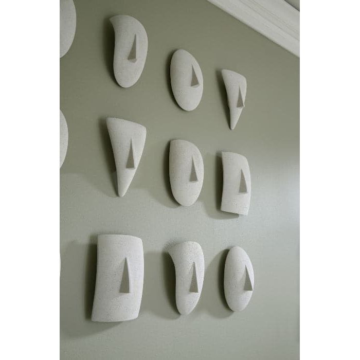 Additional view of Ether Wall Art in off-white and ivory, featuring matte finish and wall-mounting hardware implied.