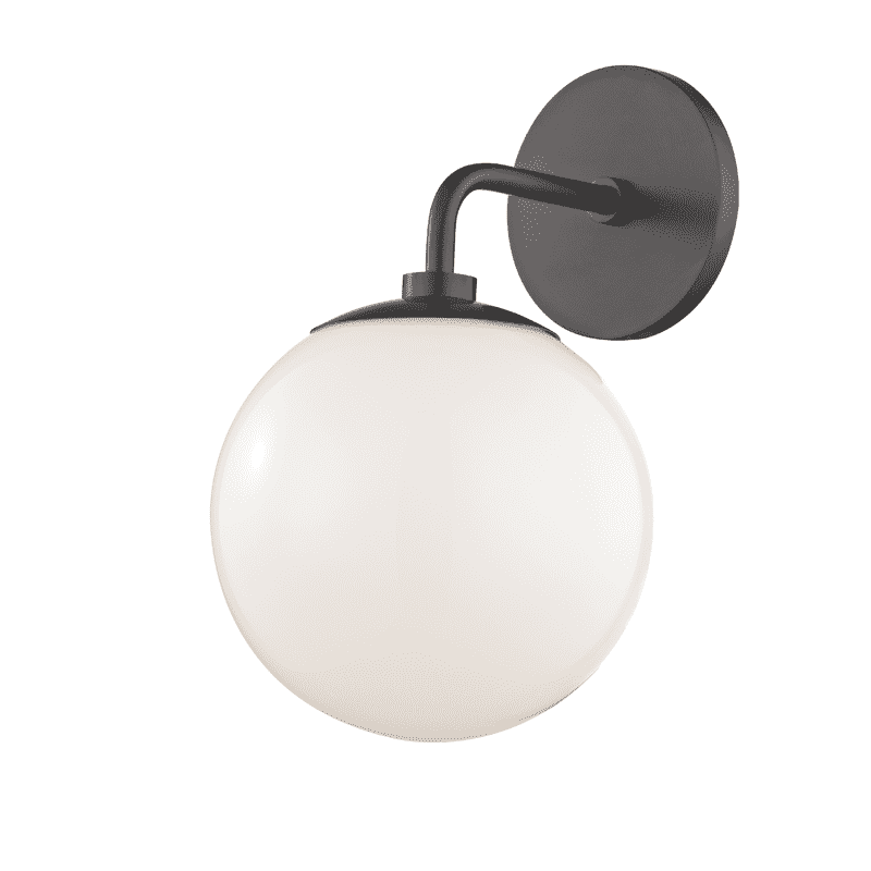 Alternate view of Stella 1 Light Wall Sconce in white and brass.