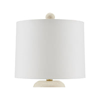 Additional view of Girault White Table Lamp in beige and off-white, featuring natural stone finish and a table lamp base.