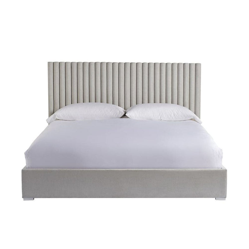 Modern Decker Wall Bed, shown in greige and light beige with polyester upholstery fabric and metal.