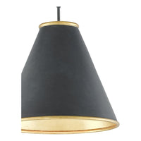 Alternate view of Pierrepont Small Black Pendant, featuring metal, wrought iron, and chain-and-stem suspension.