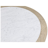 Additional view of Everett Large Round Bunching Cocktail Table in white and light oak.