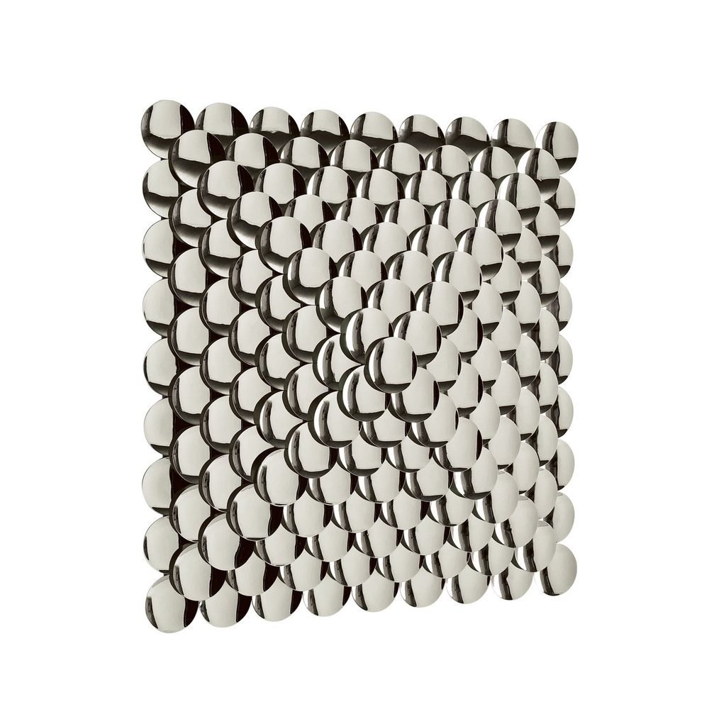 Pyramid Wall Decor-Nickel, shown in nickel and silver with metal, nickel-plated metal, and wall-mounted relief sculpture.