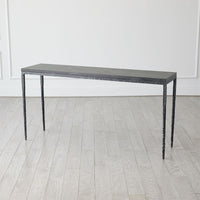 Additional view of Forrester Console-Blackened/Flamed Marble-Lg in charcoal black and dark gray.
