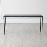 Alternate view of Forrester Console-Blackened/Flamed Marble-Lg in charcoal black and dark gray.