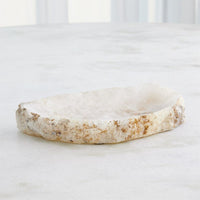 Alternate view of Quartz Tray-Lg, featuring natural finish, quartz, stone, and shallow recessed basin.