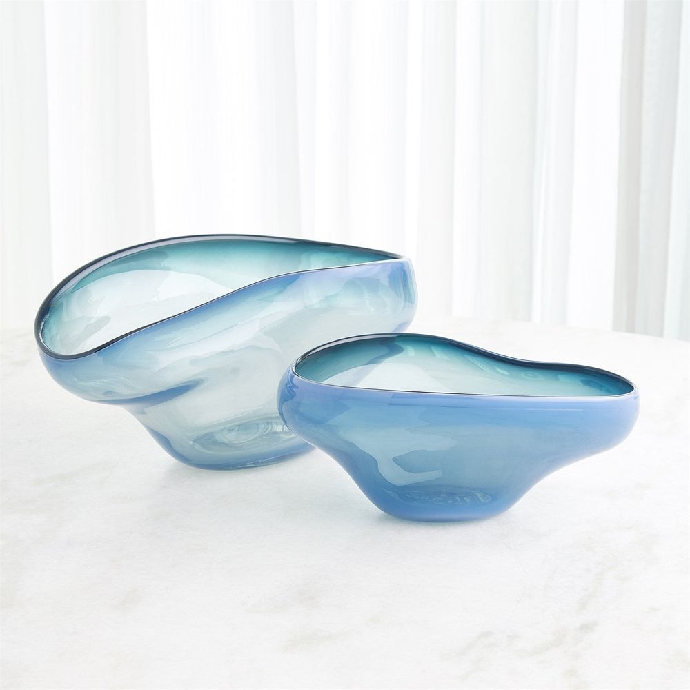Alternate view of Harmony Bowl-Dark Blue-Lg, featuring glossy finish, glass, and open vessel bowl.
