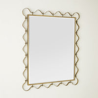 Alternate view of Les Vagues Mirror-Brass in brass gold and clear mirror.