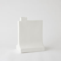 Additional view of Icon Vase-Matte White-Lg in white, featuring narrow top opening for stems.