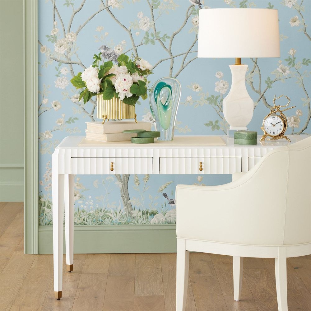 Additional view of Grace Dining Chair-Antique White-Milk Leather in ivory and cream.