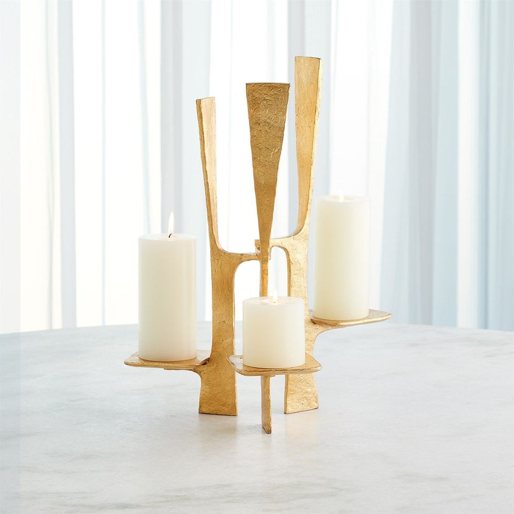 Triune Candleholder - Gold Leaf