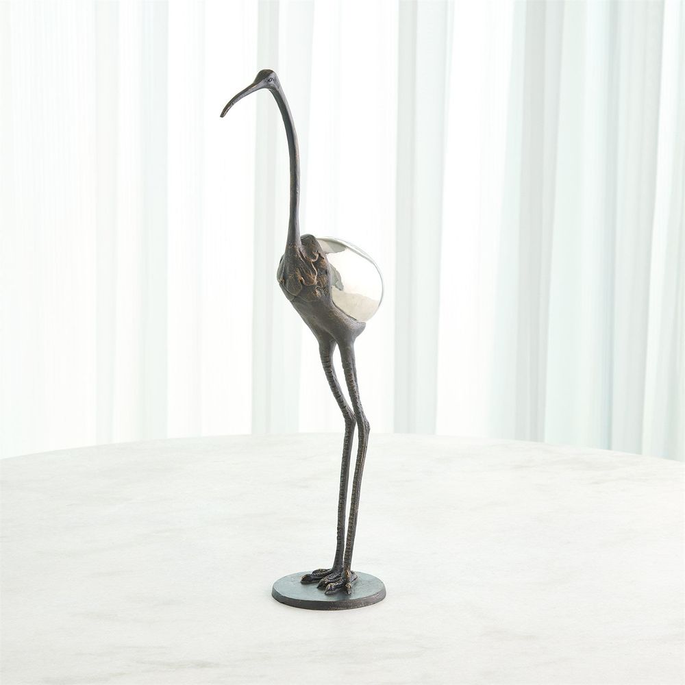 Additional view of Precious Egg Sculpture-Nickel in dark bronze and nickel silver.