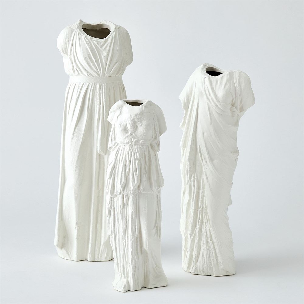 Greco Vase-Matte White-Lg