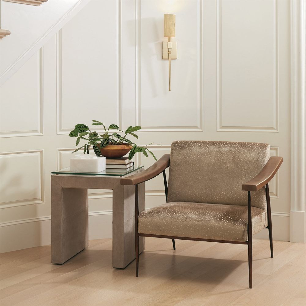 Side Tables Posh Side Table-Parchment Suede