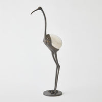 Precious Egg Sculpture-Nickel, shown in dark bronze and nickel silver with cast metal and polished metal.