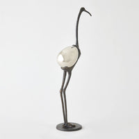 Alternate view of Precious Egg Sculpture-Nickel in dark bronze and nickel silver.