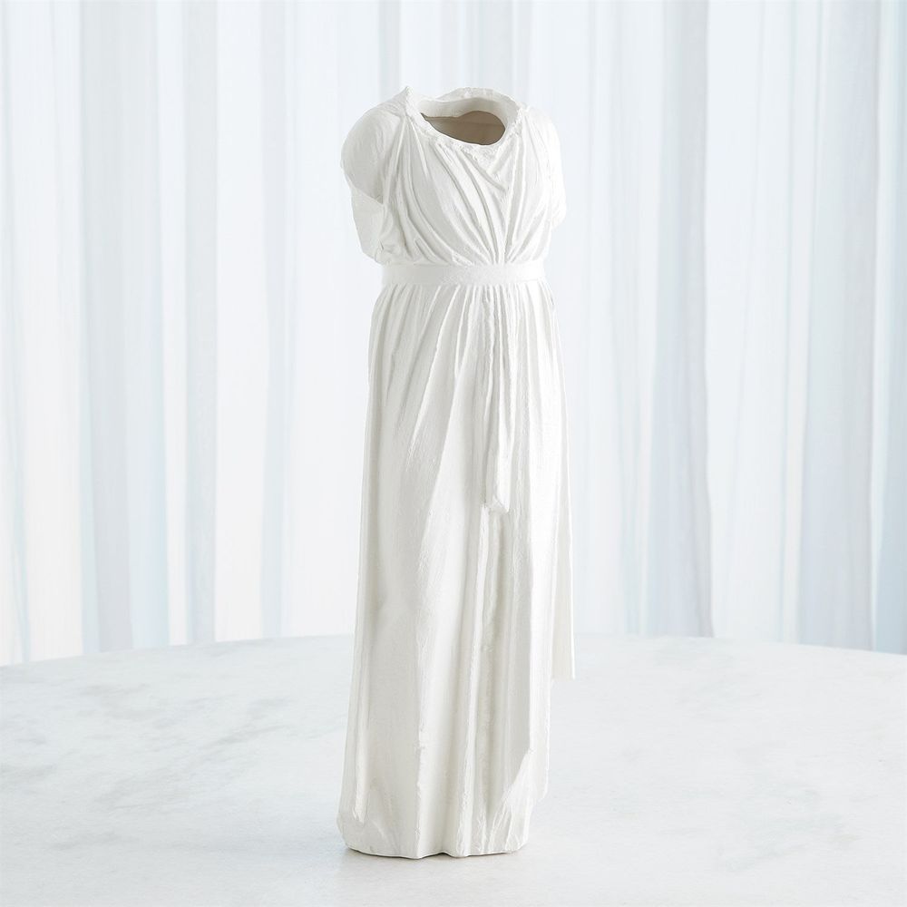 Greco Vase-Matte White-Lg