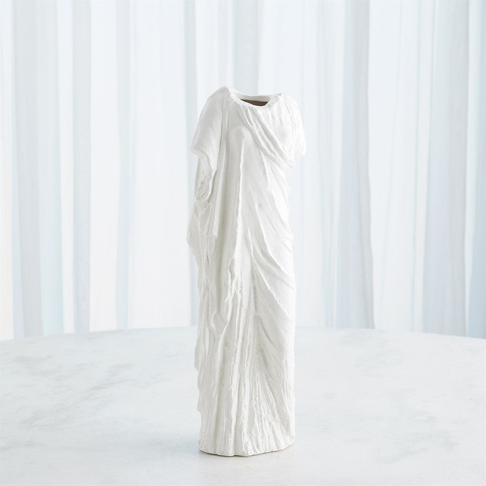 Greco Vase-Matte White-Lg