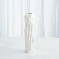 Alternate view of Greco Vase-Matte White-Lg in matte white and warm off-white interior.