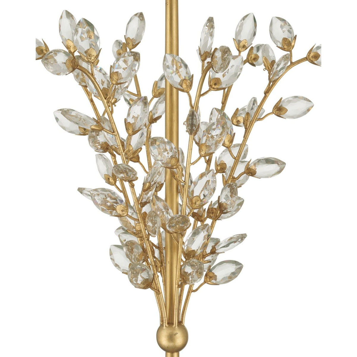 Alternate view of Forget-Me-Not Gold Floor Lamp in gold and off-white.