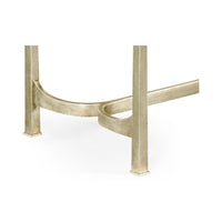 Iron & Cream Leather Bench-Jonathan Charles-JCHARLES-494150-G-L014-BenchesGilded Iron-6-France and Son