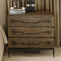 Alternate view of Scratch Three-Drawer Chest, featuring matte finish, wood, metal, and three full-width drawers.