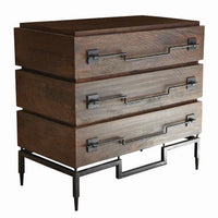 Additional view of Scratch Three-Drawer Chest, featuring matte finish, wood, metal, and three full-width drawers.