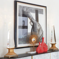 Alternate view of Illuminated Crystal Obelisk, featuring polished finish, crystal, brass, and internal illumination.