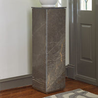 Additional view of Graffito Marble Pedestal, featuring polished finish, marble, and a flat display top surface.
