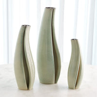 Rift Vase-Washed Green-Lg