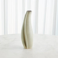 Alternate view of Rift Vase-Washed Green-Lg, featuring glossy glaze finish, ceramic, and narrow top opening for stems.