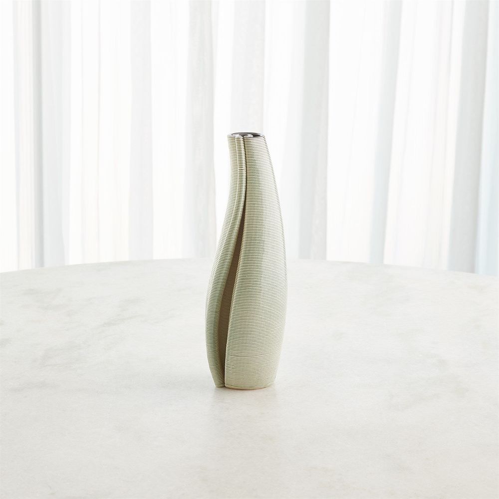 Rift Vase-Washed Green-Lg
