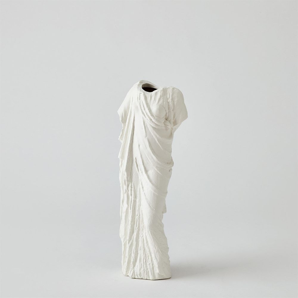 Greco Vase-Matte White-Lg