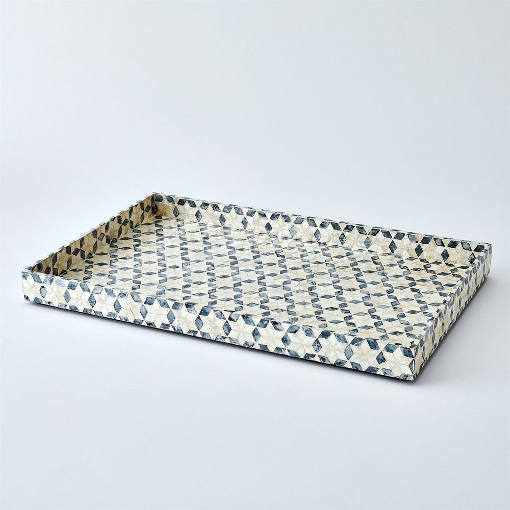 Alternate view of Capiz Shell Tray-Sm in ivory and cream.
