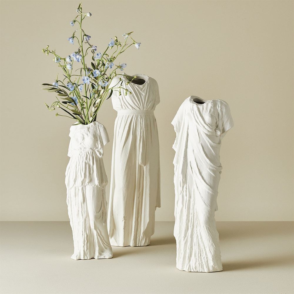Greco Vase-Matte White-Lg
