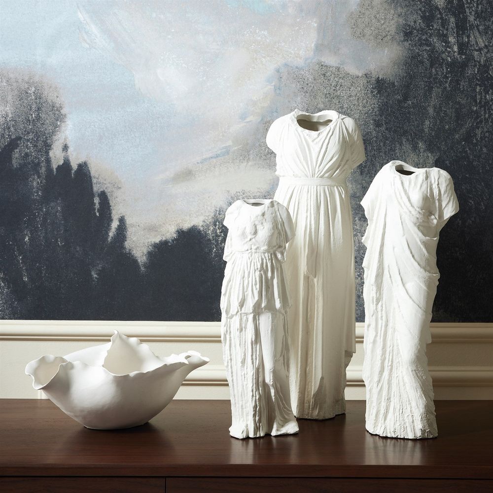 Greco Vase-Matte White-Lg