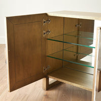 Additional view of Gypsum Cabinet in ivory white and antique gold.