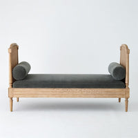 Alternate view of Josephine Daybed-Bleached Oak in charcoal gray and bleached blonde oak.