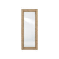 Vilmar Rope Floor Mirror, shown in natural tan and beige with natural fiber rope, jute, and full-length floor mirror.