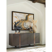 Alternate view of Stein Buffet, featuring wood veneer, metal, and four hinged cabinet doors.