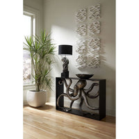 Additional view of Beckett Console Table in silver and black.