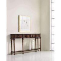 Additional view of 72'' Hall Console in dark brown and mahogany, featuring stained finish and four integrated drawers.