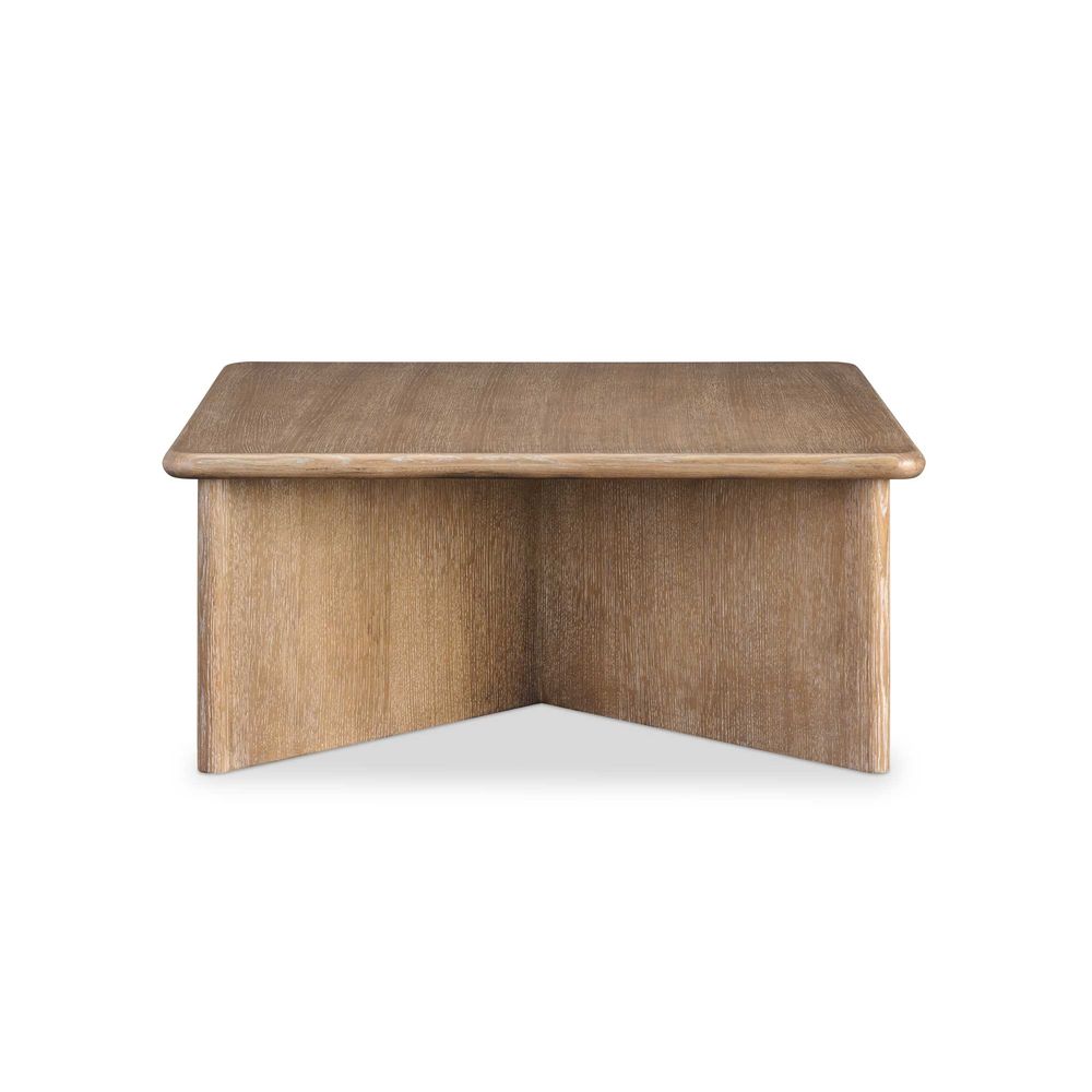 Alternate view of Malcolm Cocktail Table, featuring matte finish, wood, and solid continuous tabletop.