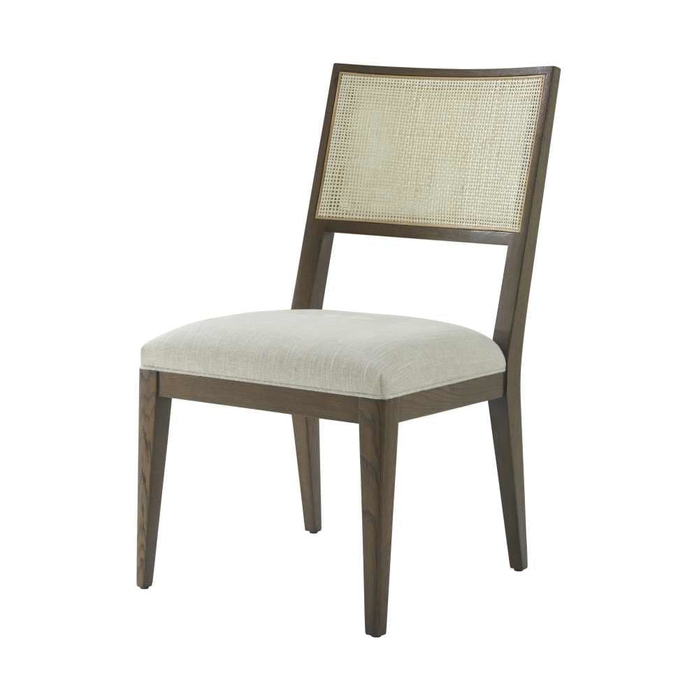 Alternate view of Catalina Dining Side Chair I, featuring matte finish, solid wood, oak, and fixed four-leg base.