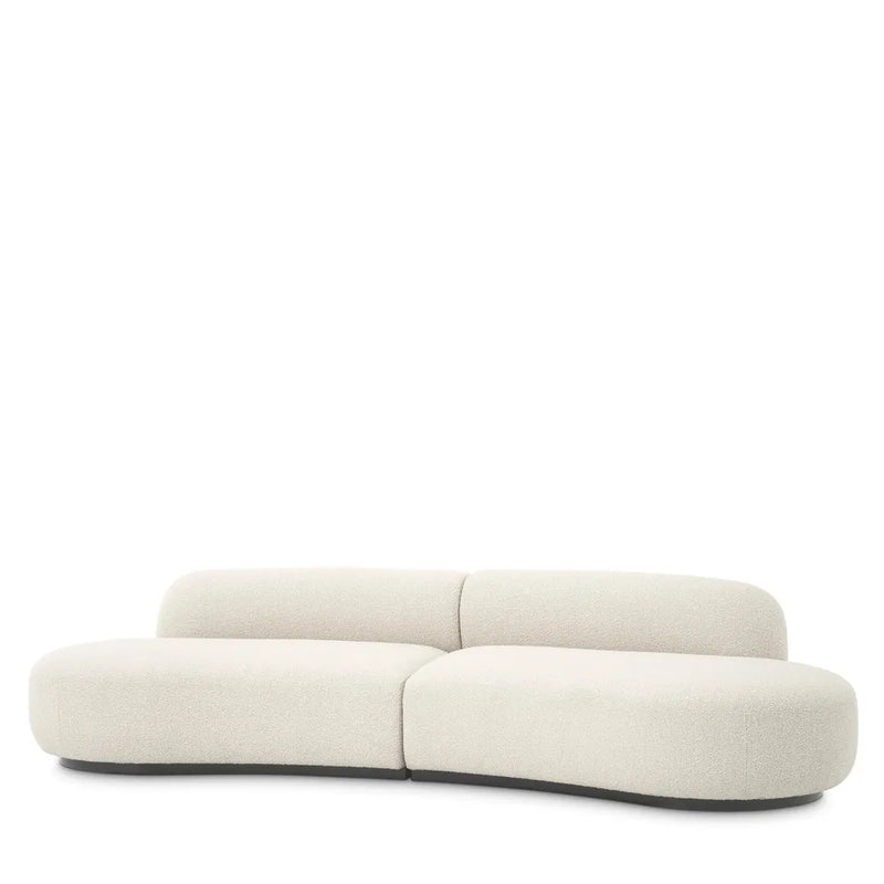 Alternate view of Bjorn Curved Sofa in cream and off-white.