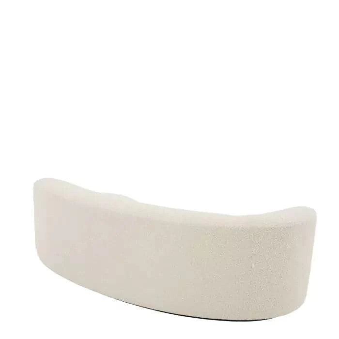 Additional view of Sofa Morten in cream and ivory, featuring textured finish and a low black plinth base.