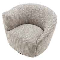 Additional view of Swivel Chair Colin Left Mademoiselle Beige, showing asymmetric Barrel Chair in beige and cream.