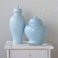 Alternate view of Odeon Jar, featuring high-gloss glaze finish, porcelain, ceramic, and removable fitted lid.