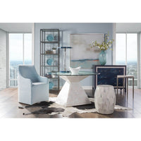 Side Tables Bello Faceted Drum Table - Creamy White
